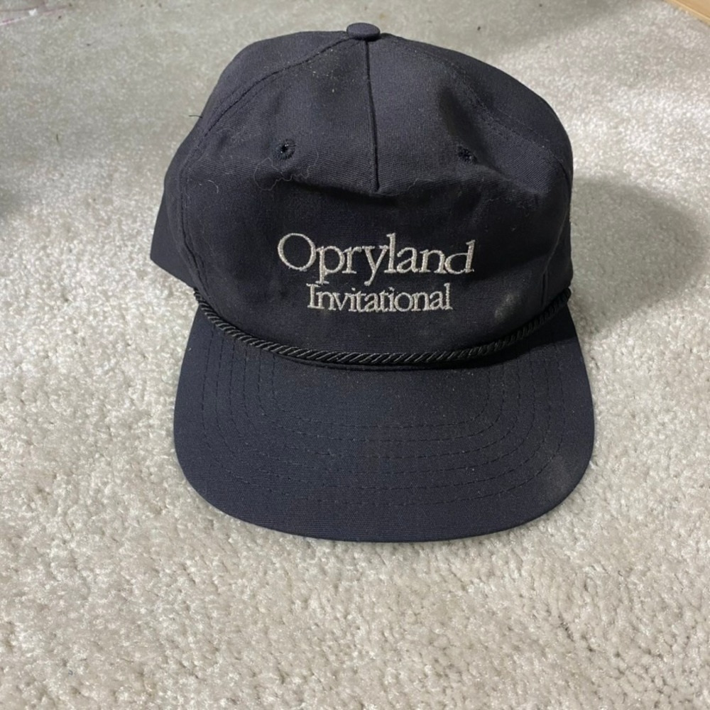 VTG Opryland Invitational Golf Hat MCI Rope Black Strapback USA Texace